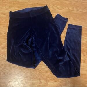 Blue velvet leggings